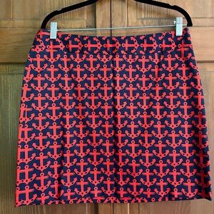 Vineyard Vines Navy and Red Anchor Skirt